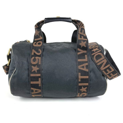 Fendi Shoulder Bag Logo Mini Nylon Black