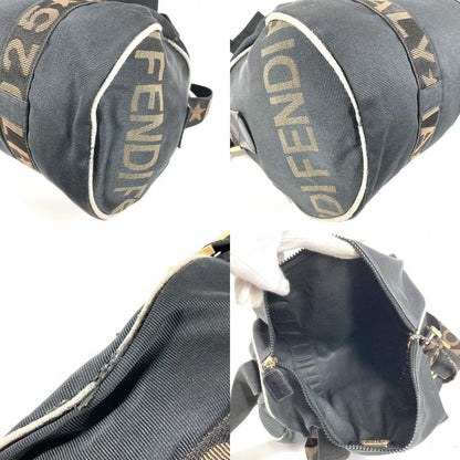 Fendi Shoulder Bag Logo Mini Nylon Black