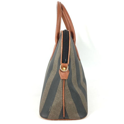 Fendi Tote Pecan Logo Leather Khaki