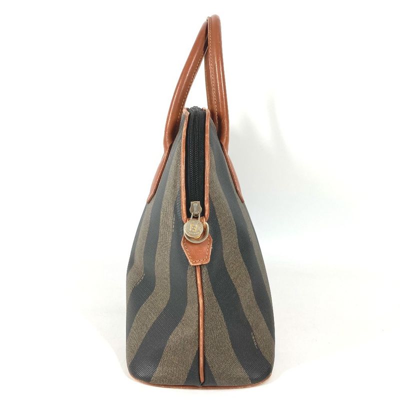 Fendi Tote Pecan Logo Leather Khaki