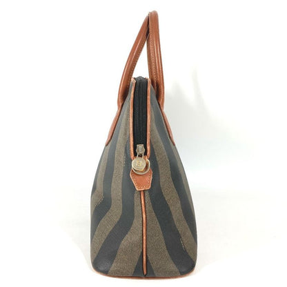 Fendi Tote Pecan Logo Leather Khaki