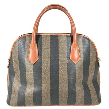 Fendi Tote Pecan Logo Leather Khaki