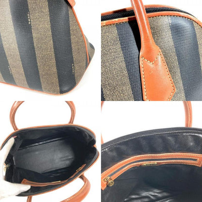 Fendi Tote Pecan Logo Leather Khaki