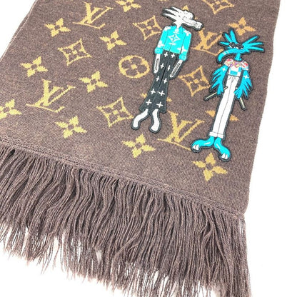 Louis Vuitton Scarf Echarpe LV Friends Wool Brown