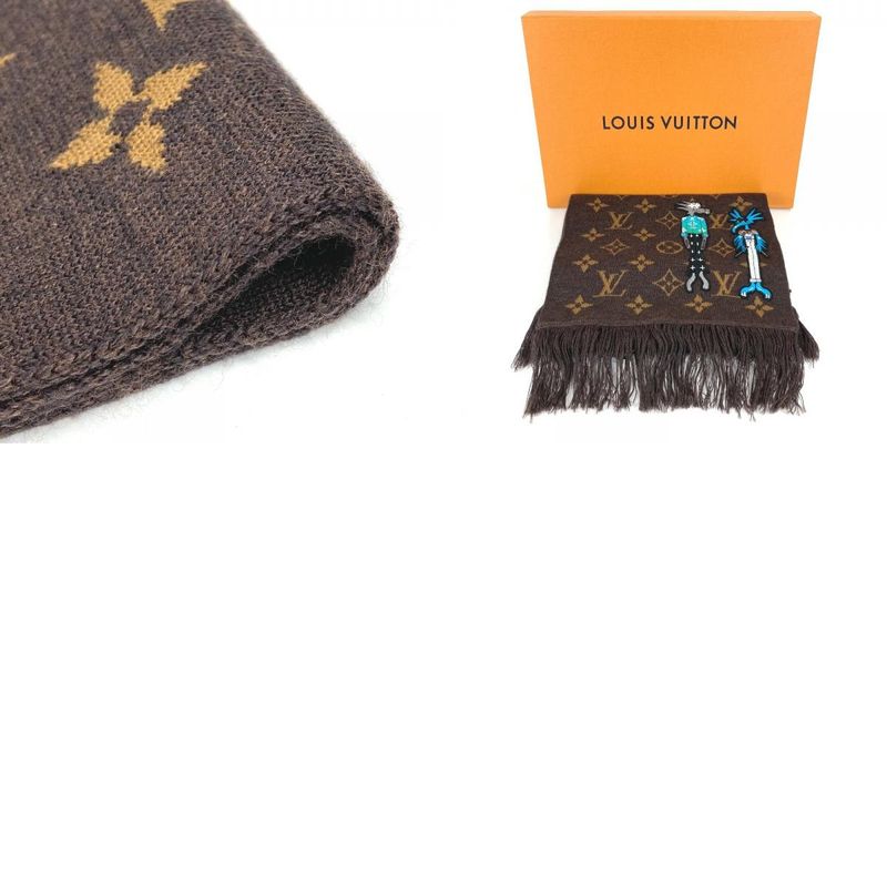 Louis Vuitton Scarf Echarpe LV Friends Wool Brown
