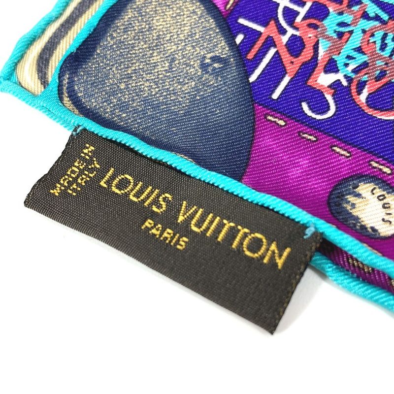 Louis Vuitton Scarf Monogram All Over Pattern Silk Purple