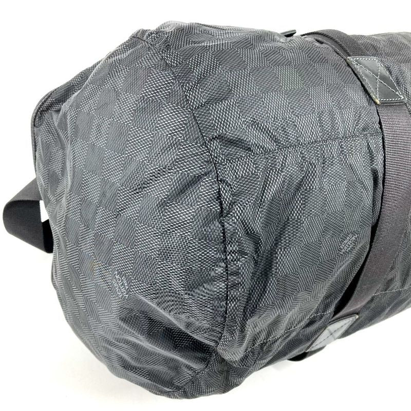 Louis Vuitton Boston Bag Practical Leather Nylon Black