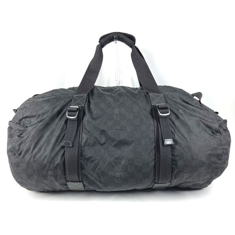 Louis Vuitton Boston Bag Practical Leather Nylon Black