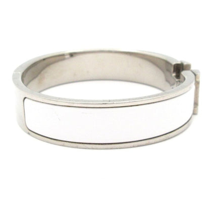 Hermes Bangle Click Silver White Bracelet