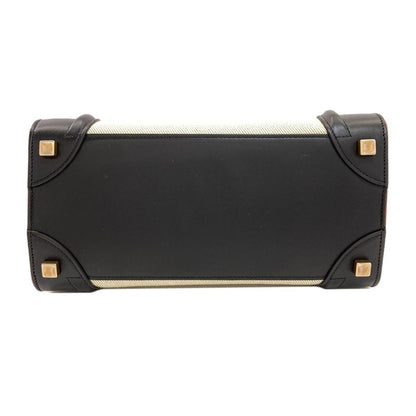 Celine Luggage Micro Handbag Canvas Leather