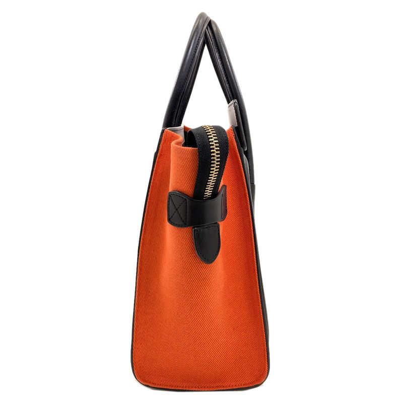 Celine Luggage Micro Handbag Canvas Leather
