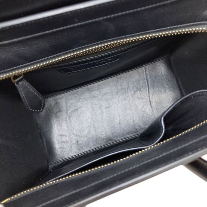 Celine Luggage Micro Handbag Canvas Leather