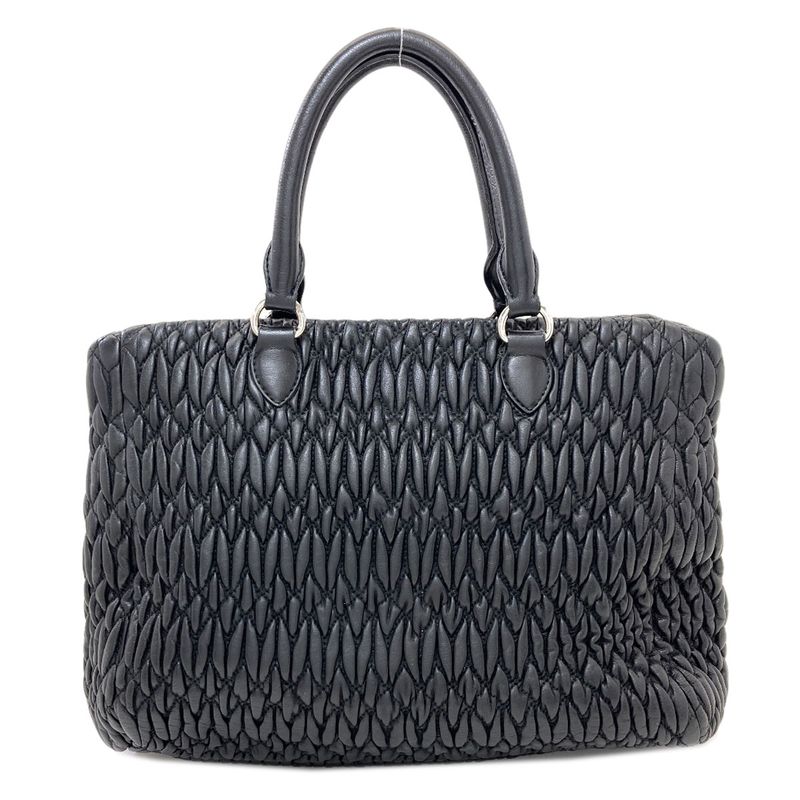 Miu Miu Crystal Matelasse 2-Way Tote Calf