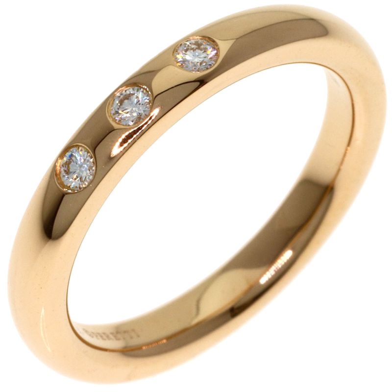 Tiffany & Co Stacking Band Diamond Ring 18k Yellow Gold
