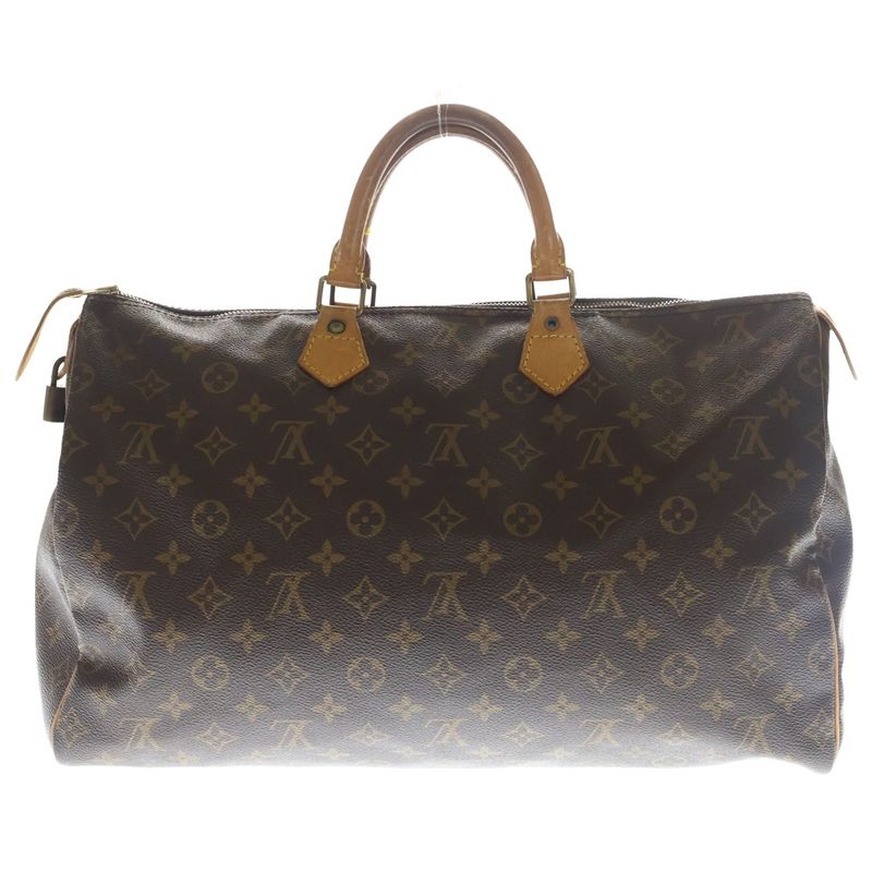 Louis Vuitton Monogram Speedy 40 Boston Bag Brown Leather