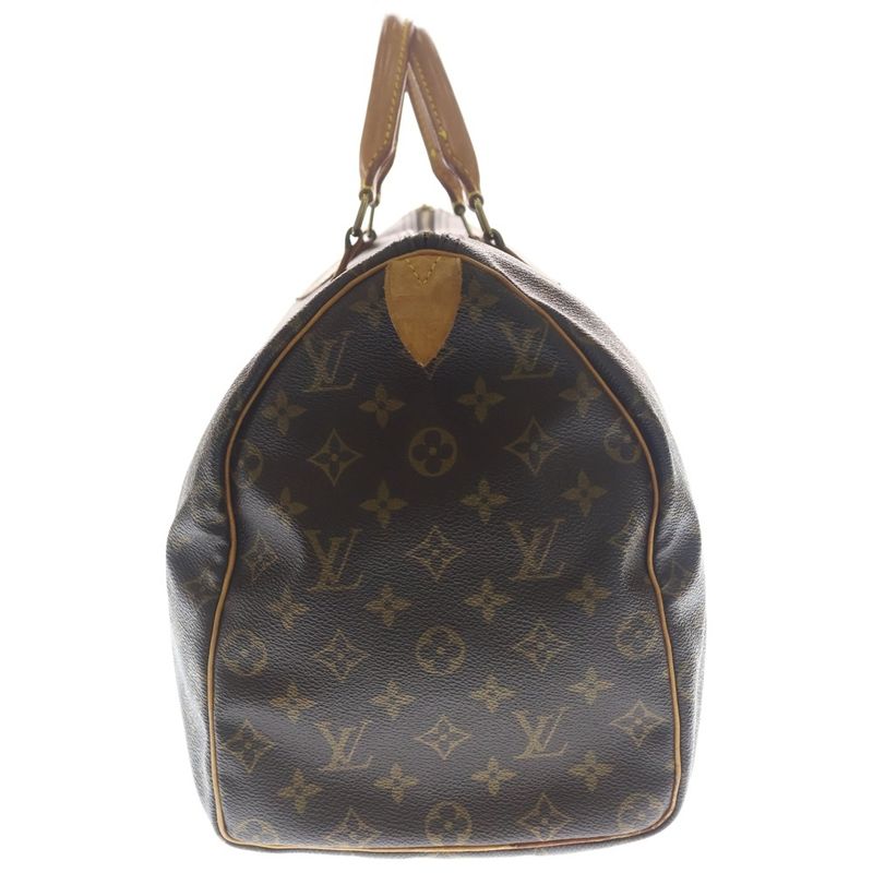 Louis Vuitton Monogram Speedy 40 Boston Bag Brown Leather