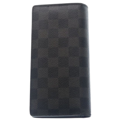 Louis Vuitton Mie Graphite Portefeuille Brazza Wallet Card Case Black Leather