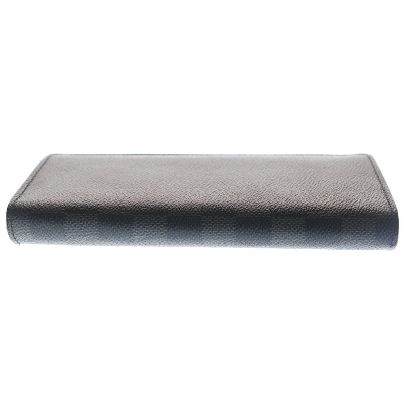 Louis Vuitton Mie Graphite Portefeuille Brazza Wallet Card Case Black Leather