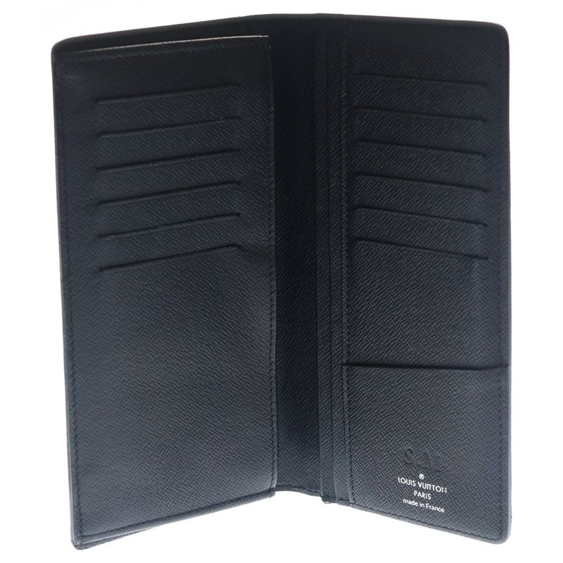 Louis Vuitton Mie Graphite Portefeuille Brazza Wallet Card Case Black Leather