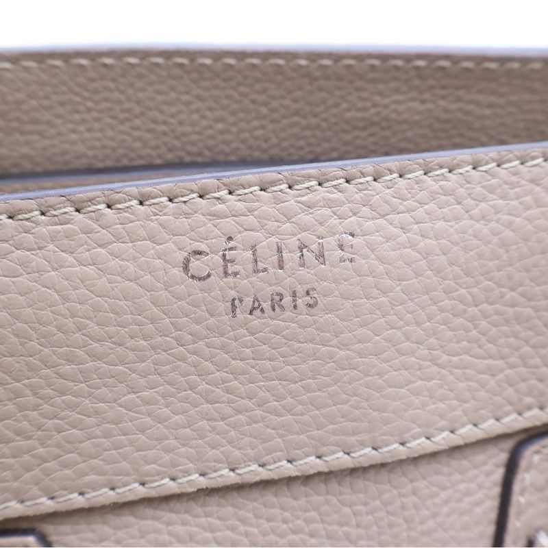 Celine Luggage Micro Beige Leather Handbag
