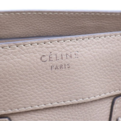Celine Luggage Micro Beige Leather Handbag