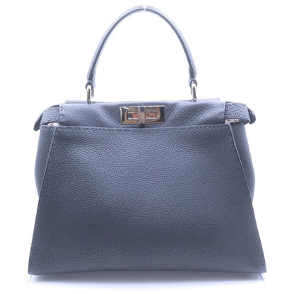 Fendi Peekaboo Selleria 2-Way Handbag Shoulder Gray Leather