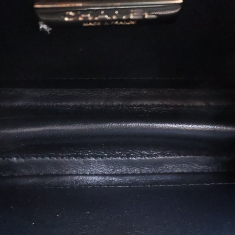 Chanel Quilted Chain Shoulder Bag Vanity Small Black Lambskin Gold