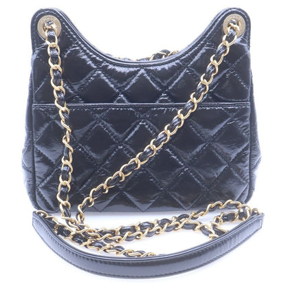 Chanel Small Hobo Shoulder Bag Black Calfskin Gold