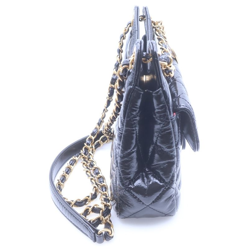 Chanel Small Hobo Shoulder Bag Black Calfskin Gold