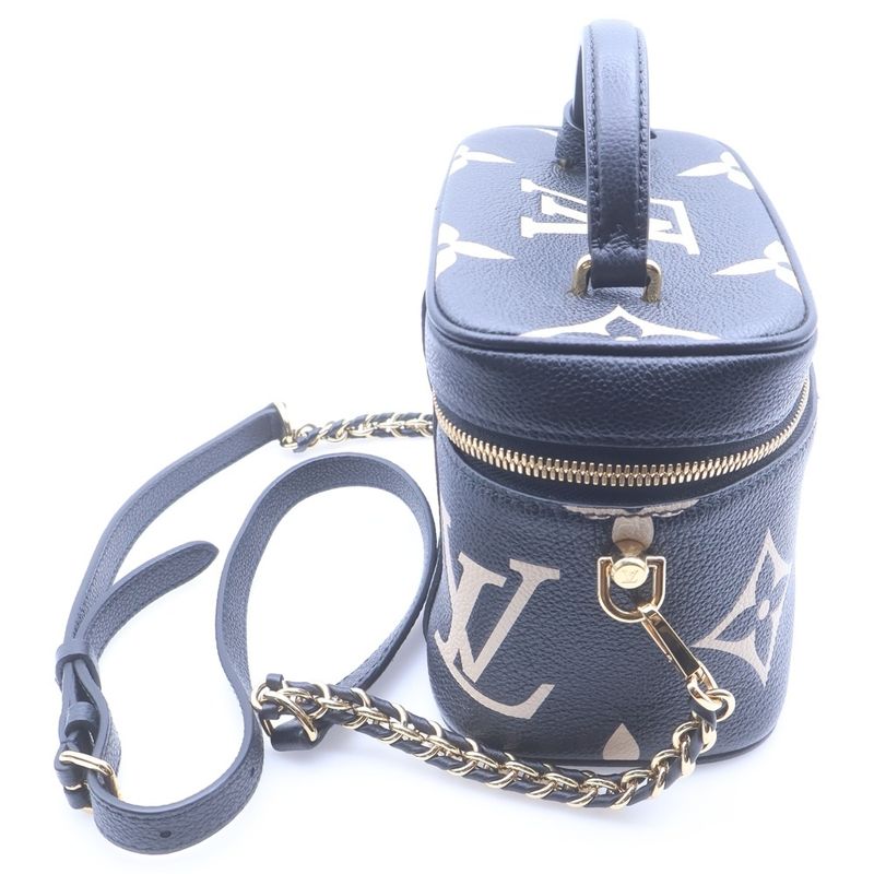 Louis Vuitton Monogram Empreinte Vanity PM 2-Way Shoulder Bag Chain Black Beige