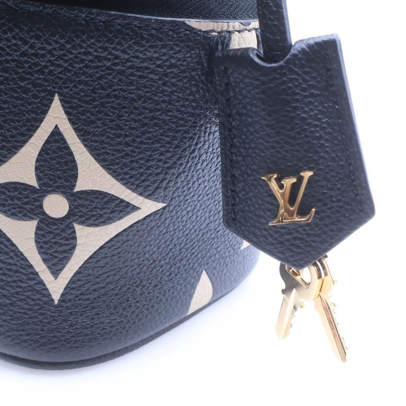 Louis Vuitton Monogram Empreinte Vanity PM 2-Way Shoulder Bag Chain Black Beige