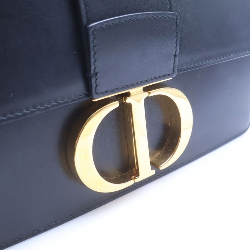 Dior 30 Montaigne Cdlogo Leather Shoulder Bag Gold Black