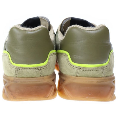 Chanel Logo Rubber Suede Low Cut Sneakers Khaki