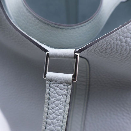 Hermes Picotin Lock PM Blue Pale Taurillon Clemence Handbag Silver