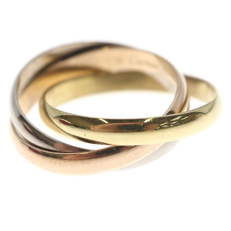 Cartier Trinity Small Ring Yellow Gold Pink White PG WG 50