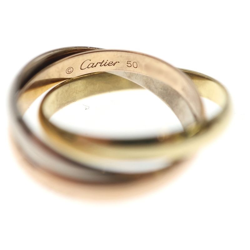 Cartier Trinity Small Ring Yellow Gold Pink White PG WG 50