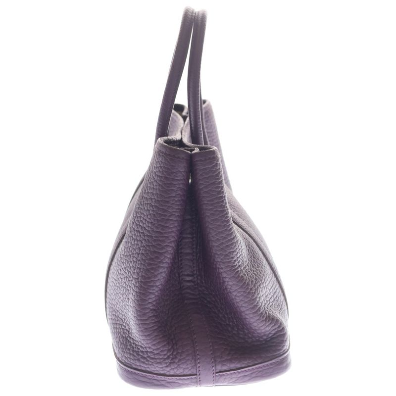 Hermes Garden Party TPM Negonda Leather Tote Purple Silver