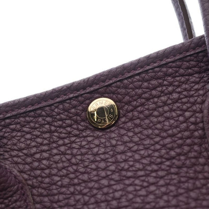 Hermes Garden Party TPM Negonda Leather Tote Purple Silver