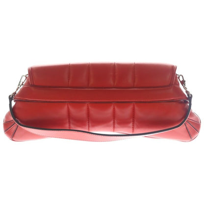 Gucci Horsebit Chain Shoulder Bag Red Leather Silver
