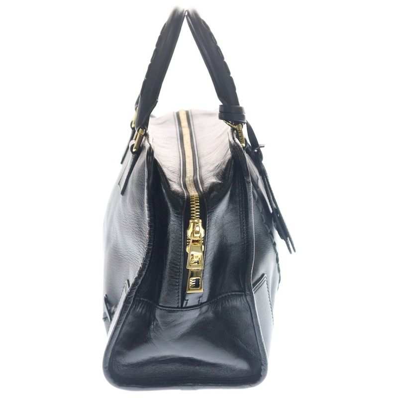 Loewe Amazona 36 Mini Boston Bag Black Lace Leather Gold