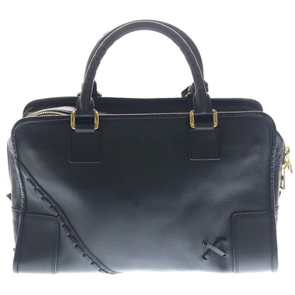 Loewe Amazona 36 Mini Boston Bag Black Lace Leather Gold