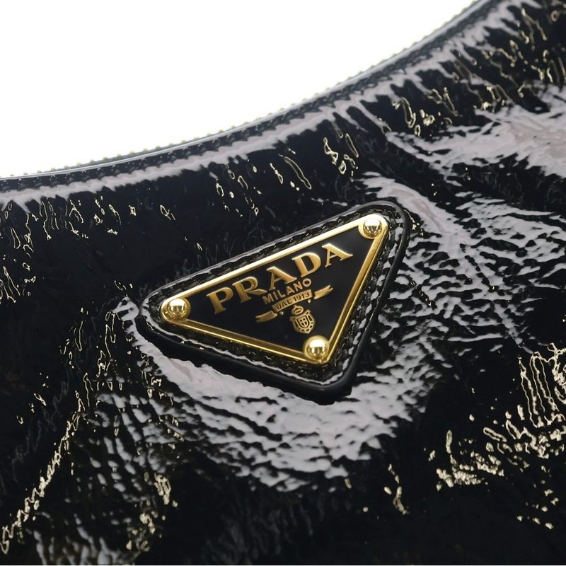 Prada Ake Shoulder Bag Black Gold