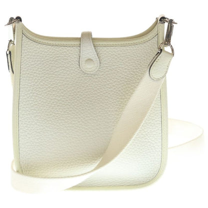 Hermes Evelyne TPM Beton Taurillon Mini Shoulder Bag White Leather Silver
