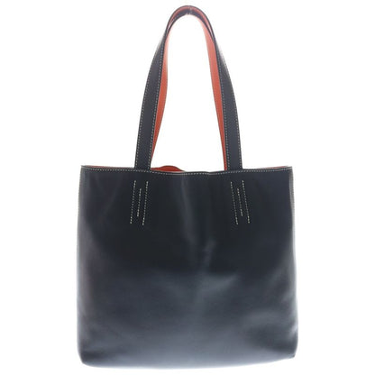 Hermes Double Sens 28 Swift Leather Shoulder Tote Navy Orange