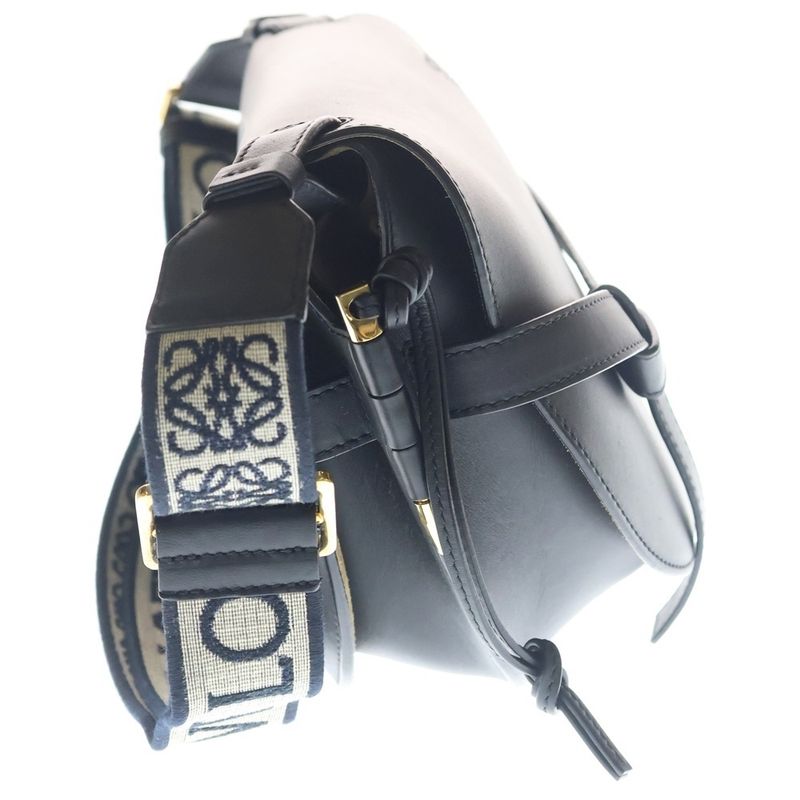 Loewe Gate Dual Small Leather Shoulder Bag Gold Black