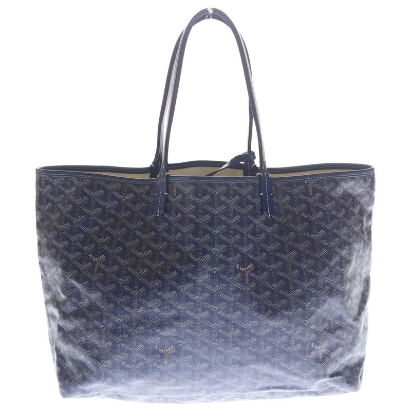 Goyard Saint Louis PM Tote Navy Blue Leather