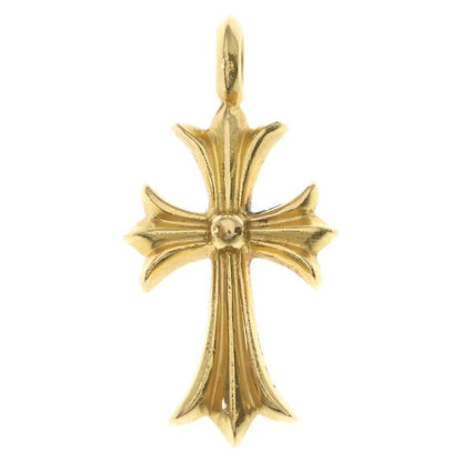 Chrome Hearts 22k Tny Crsf P Dia Tiny Fat Cross Pave Diamond Pendant Top Gold