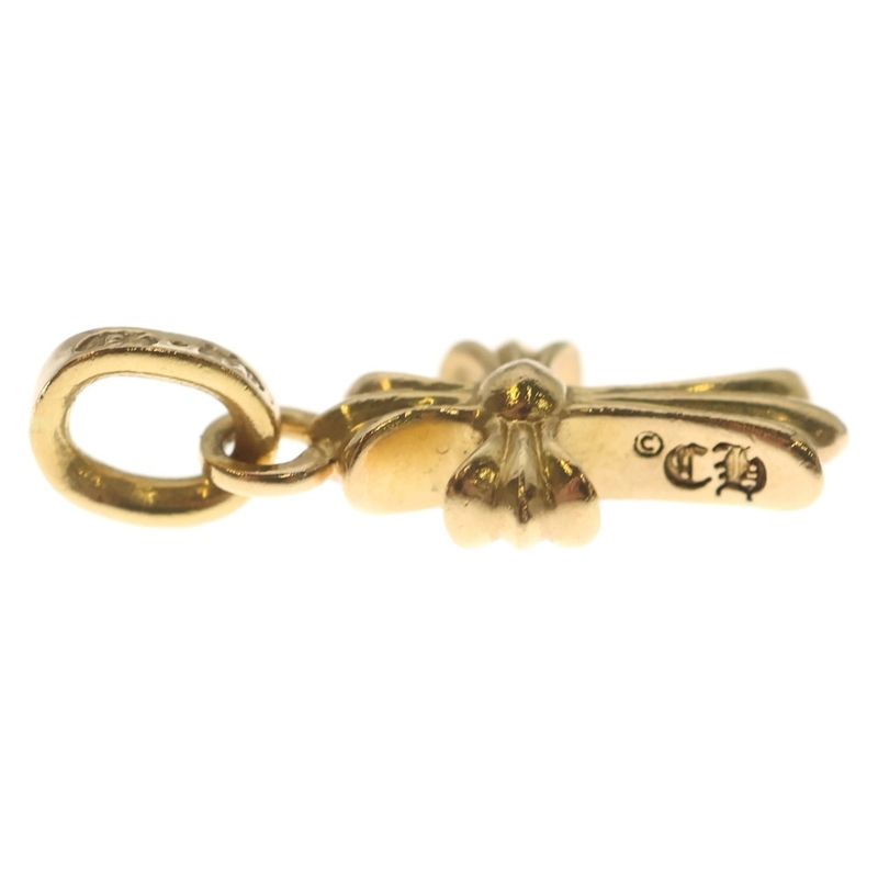 Chrome Hearts 22k Crs Bbyfat P Dia Baby Fat Cross Pave Diamond Pendant Top Gold