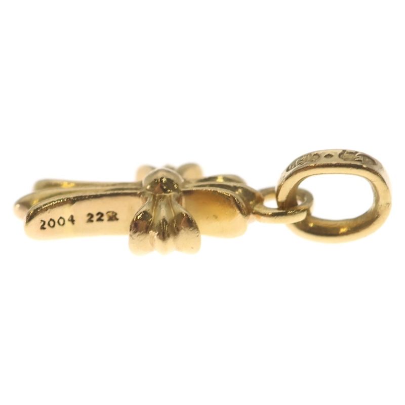 Chrome Hearts 22k Crs Bbyfat P Dia Baby Fat Cross Pave Diamond Pendant Top Gold
