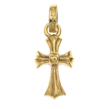Chrome Hearts 22k Crs Bbyfat P Dia Baby Fat Cross Pave Diamond Pendant Top Gold